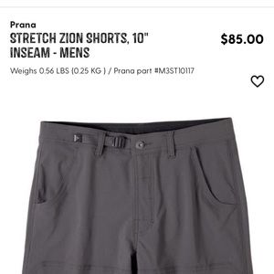 Prana Zion shorts XXL excellent condition